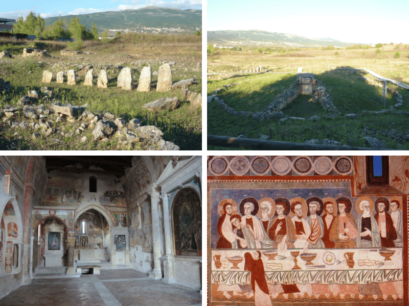 Fossa, tra antiche necropoli e affreschi medievali
